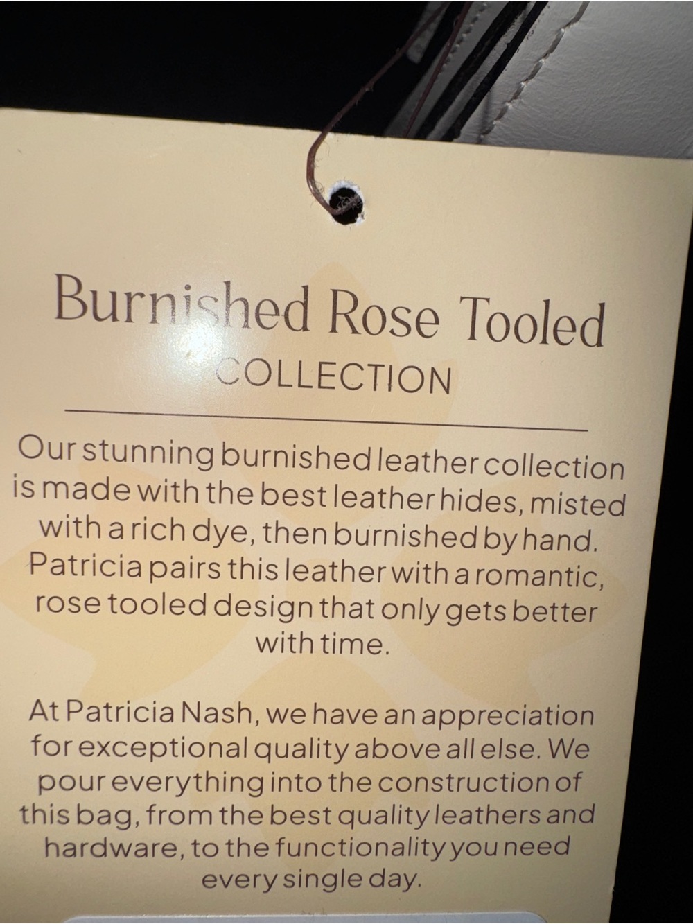 Patricia Nash Kent Burnished Rose Tooled Leather Crossbody Latte with Dust Bag - Picture 11 of 12